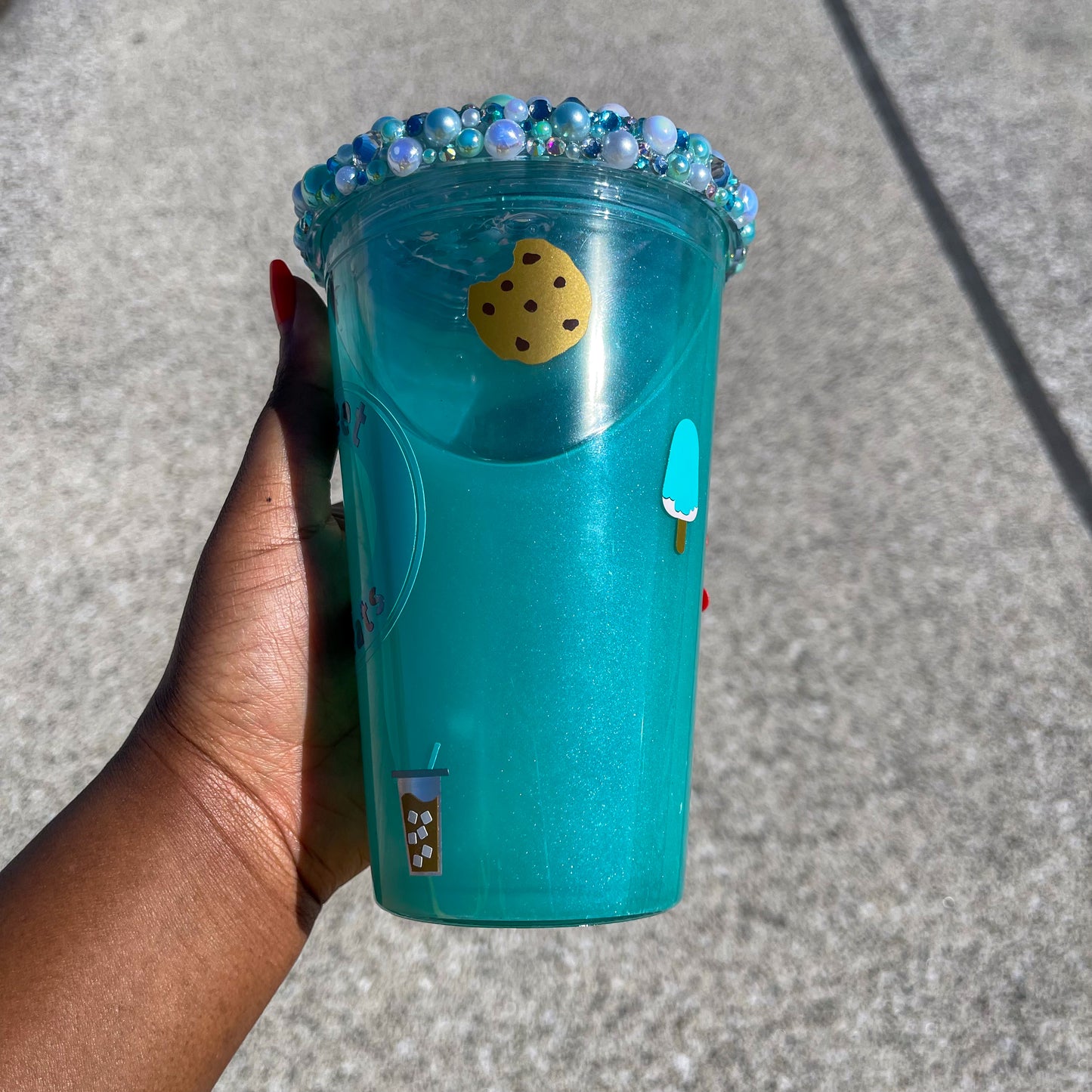 Teal bling Tumbler