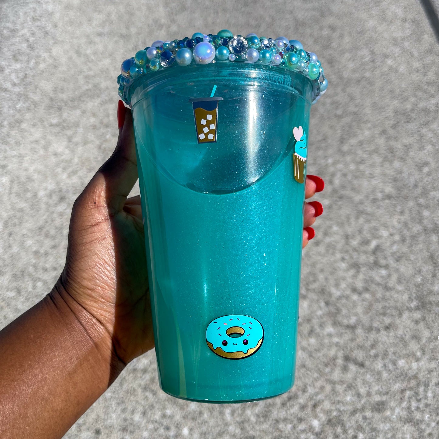 Teal bling Tumbler