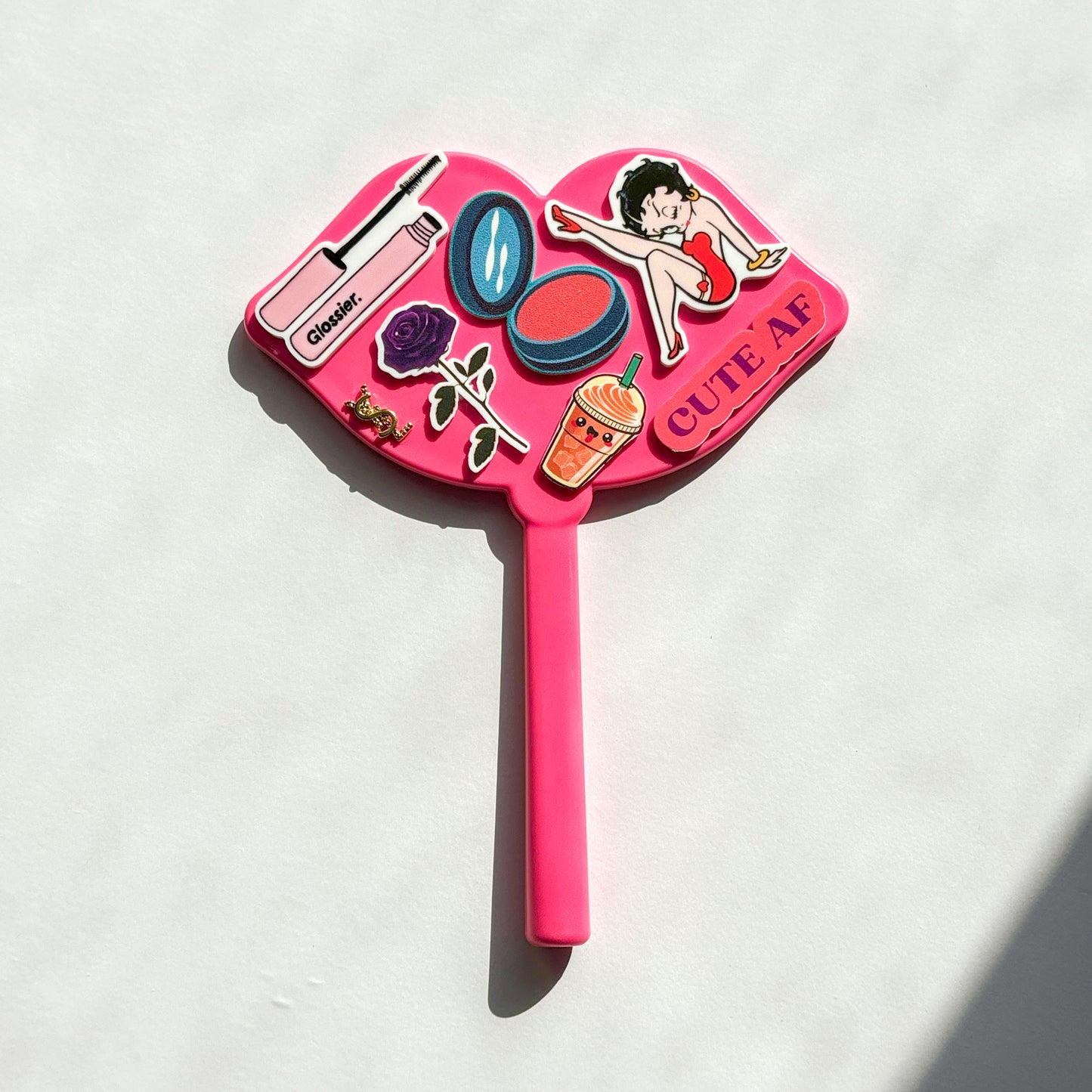 Pink lip hand Mirror