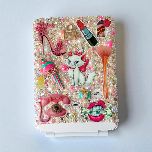 White Pink Bling Mirror
