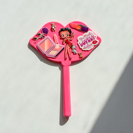 Pink lip hand Mirror