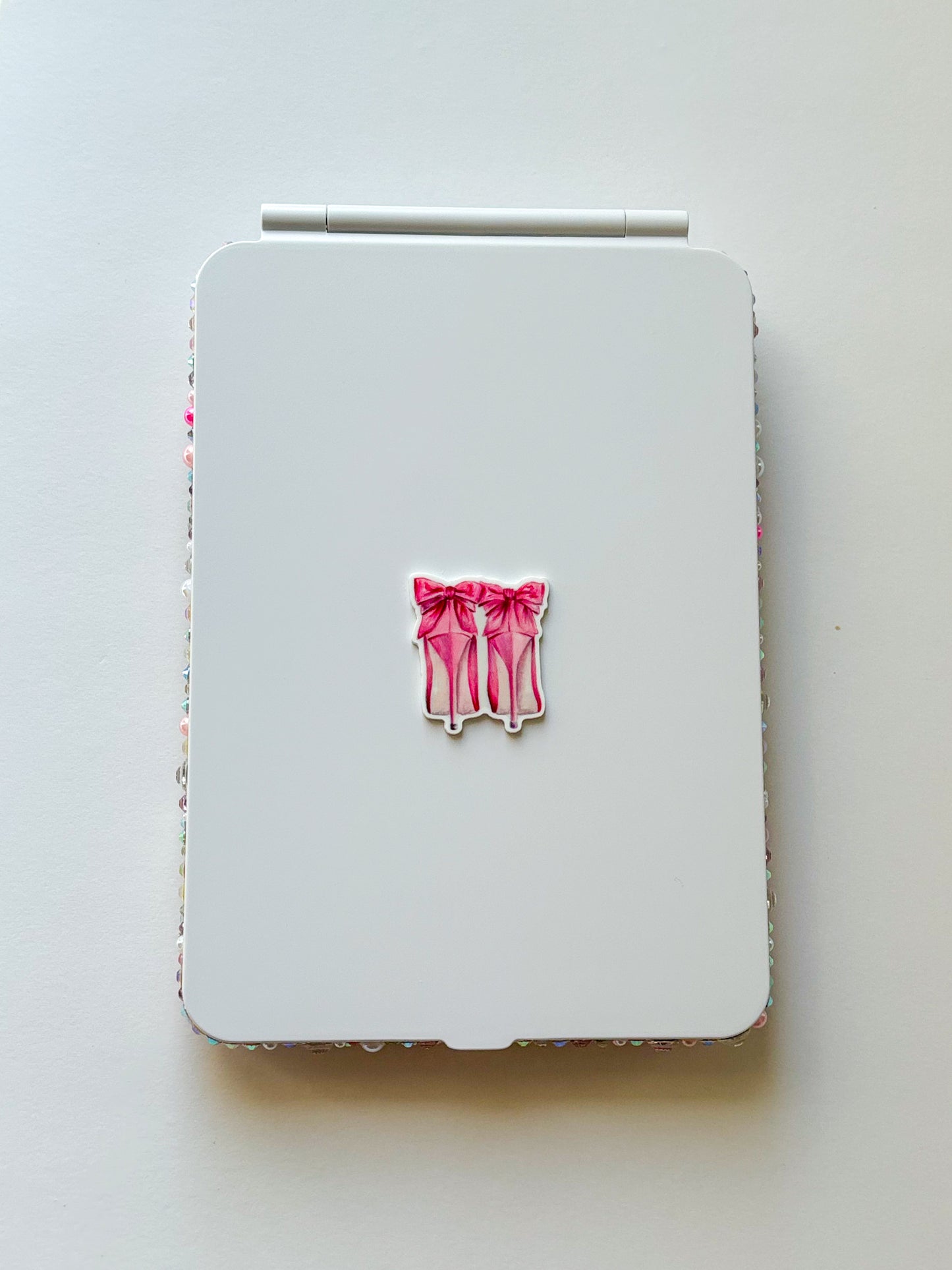 White Pink Bling Mirror